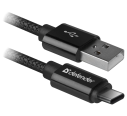 Slika proizvoda: Defender Technology Kabal USB09-03T PRO USB2.0 USB cable, Black, AM-С Type, 1m, 2.1A