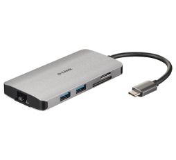 Slika proizvoda: D-Link HUB DUB-M810 8-in-1 USB-C - HDMI/Ethernet/Card Reader/Power Delivery