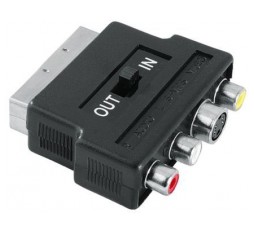 Slika proizvoda: E-GREEN Adapter Scart - 3xRCA / S-VHS (On/Off) crni