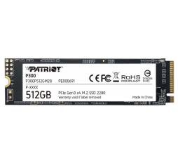 Slika proizvoda: Patriot SSD 512GB M.2 NVMe PCIe Gen3 x4 P300 (r/w: 1700/1100 MBs)